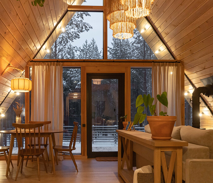 Лодж A-frame #1 с камином