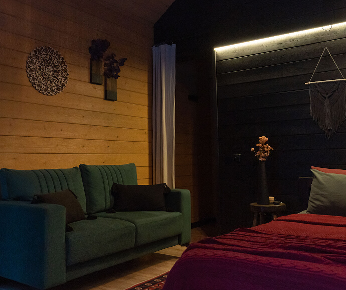 Лодж #3 с купелью на территории