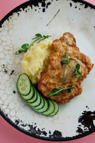 Шницель куриный с пюре